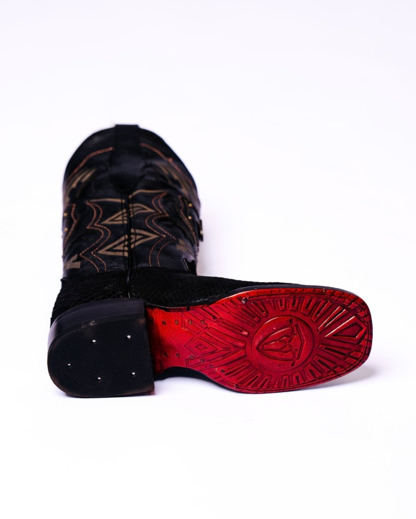 RODEO CARTIE BLACK PYTHON BOOTS “LADY MAMBA”