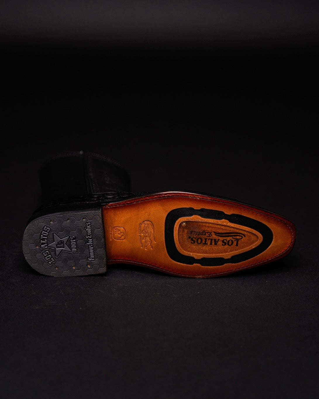 LOS ALTOS CAIMAN BELLY BLACK MILAN ROUND TOE