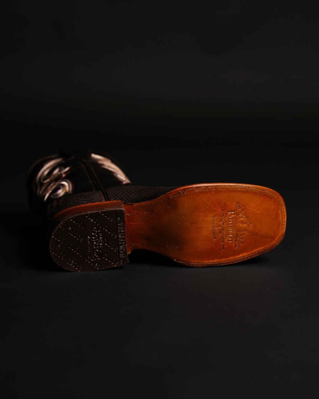 POTRILLO PYTHON BROWN 911 SQUARE TOE
