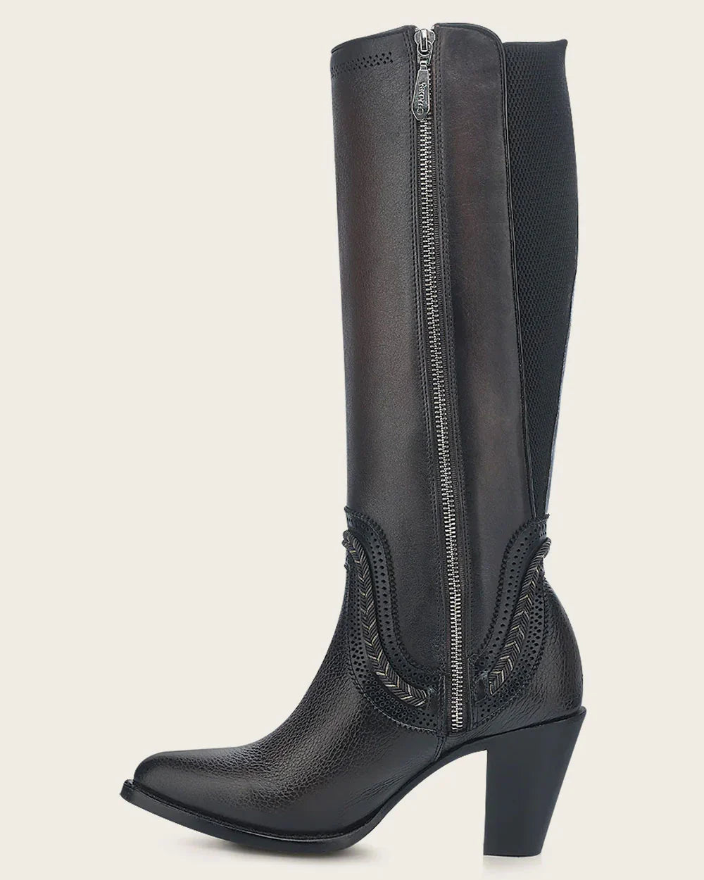 CUADRA WOMENS KNEE HIGH BROWN BOVINE BOOTS