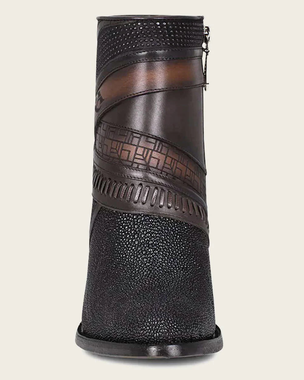 HANDWOVEN EXOTIC STINGRAY LEATHER ANKLE BOOTIE