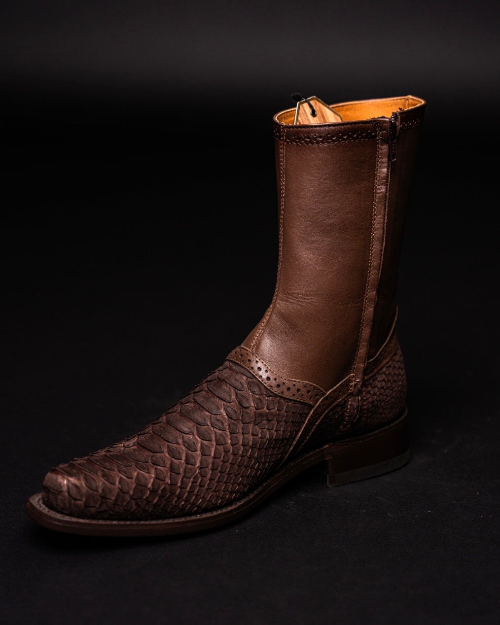 LOS ALTOS PYTHON BROWN MILAN ROUND TOE