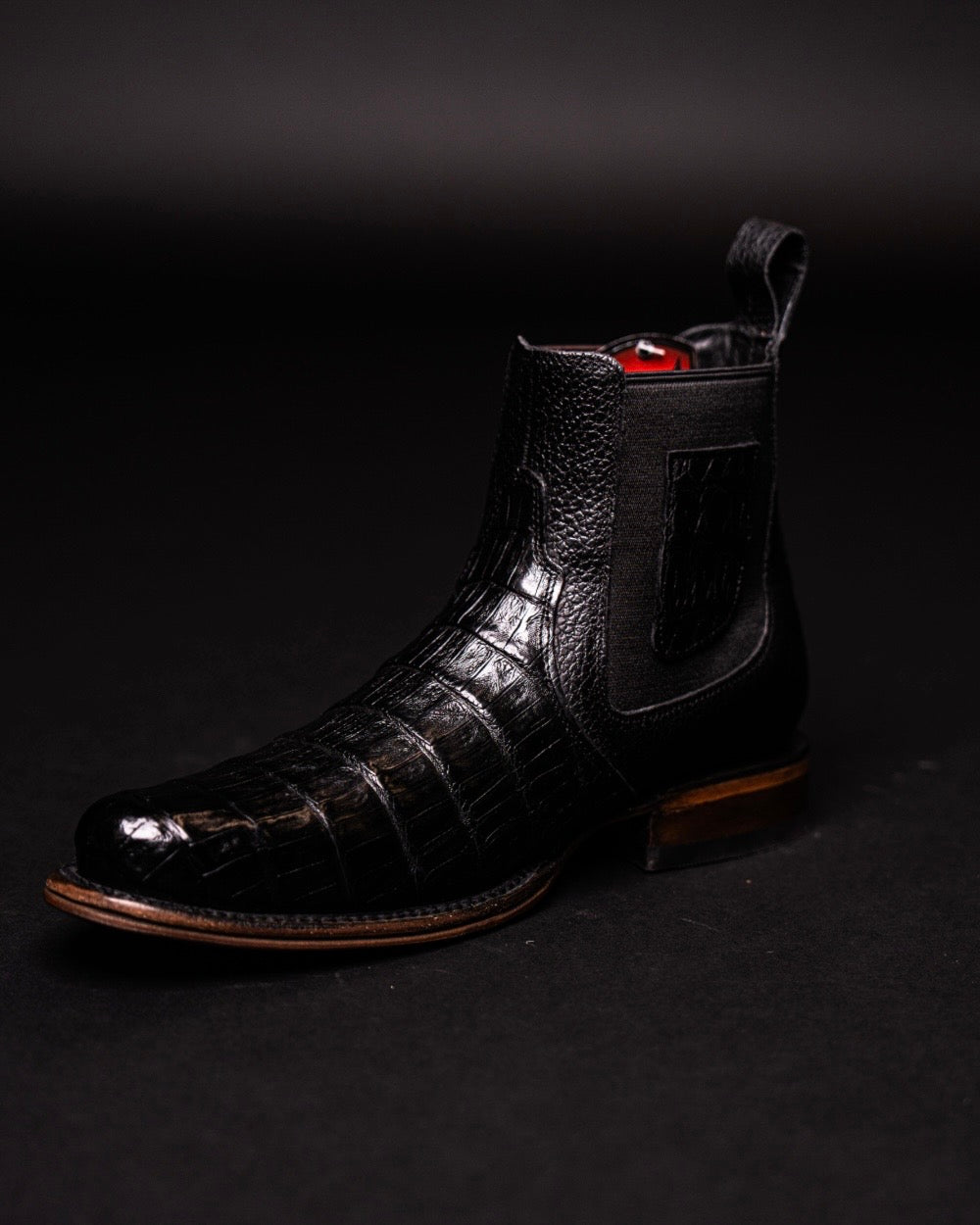 VESTIGIUM BOTIN CAIMAN BELLY BLACK MILAN ROUND TOE