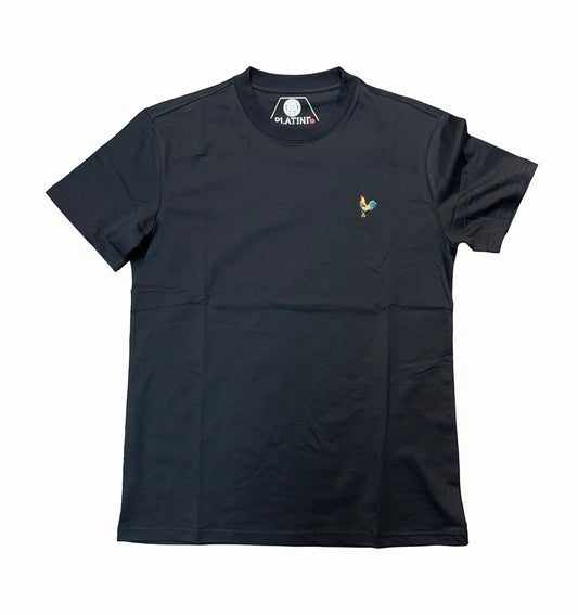 BLACK TEE ROOSTER LOGO