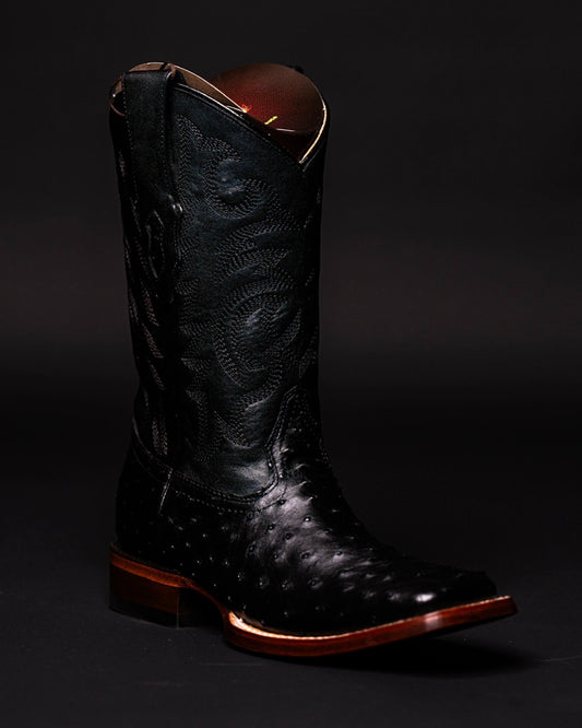 LOS ALTOS OSTRICH BLACK SQUARE TOE