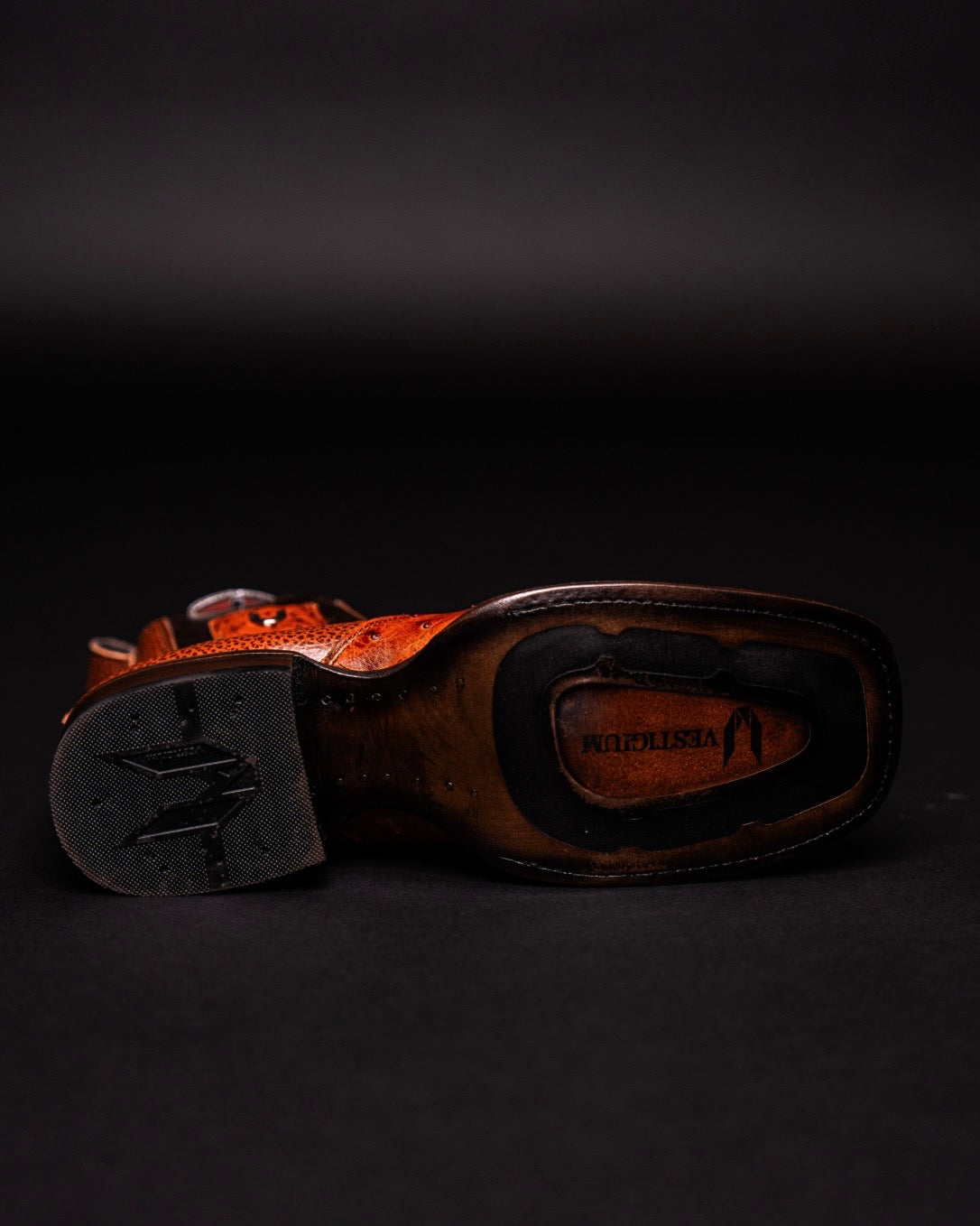 VESTIGIUM BOTIN OSTRICH COGNAC SQUARE TOE