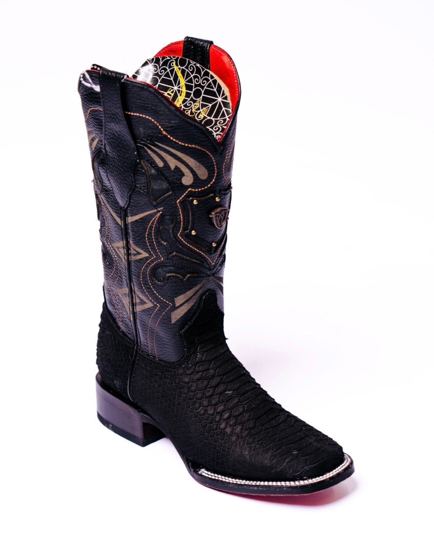 RODEO CARTIE BLACK PYTHON BOOTS “LADY MAMBA”