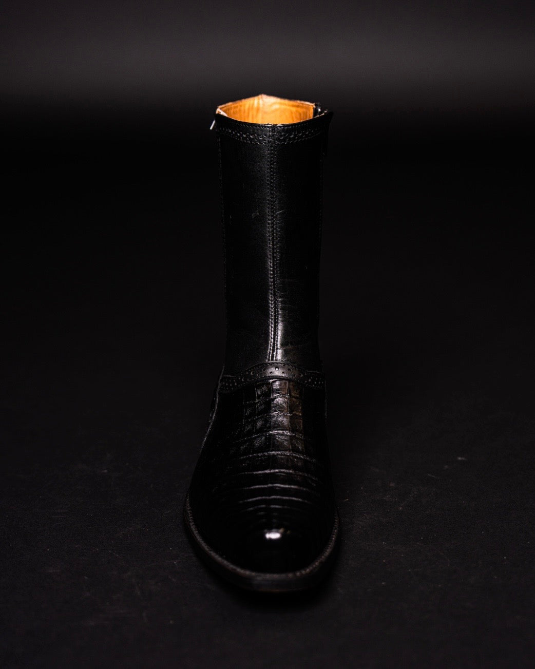 LOS ALTOS CAIMAN BELLY BLACK MILAN ROUND TOE