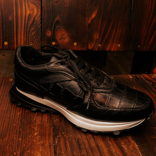 CAIMAN PRINTED BLACK MENS SNEAKER
