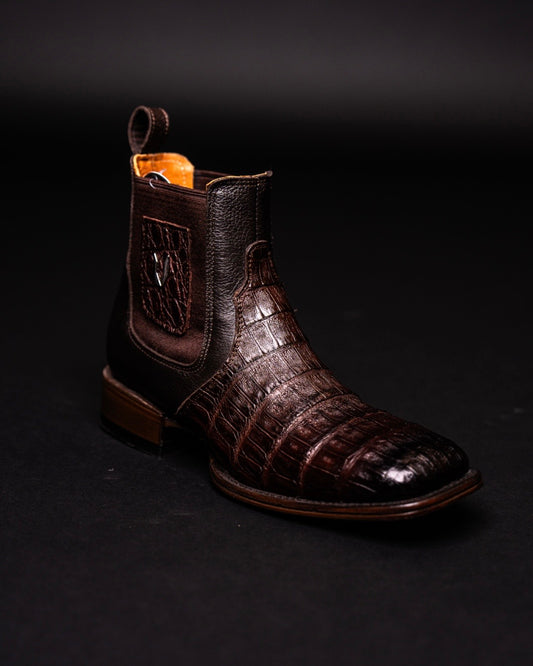 VESTIGIUM BOTIN CAIMAN BELLY BROWN SQUARE TOE