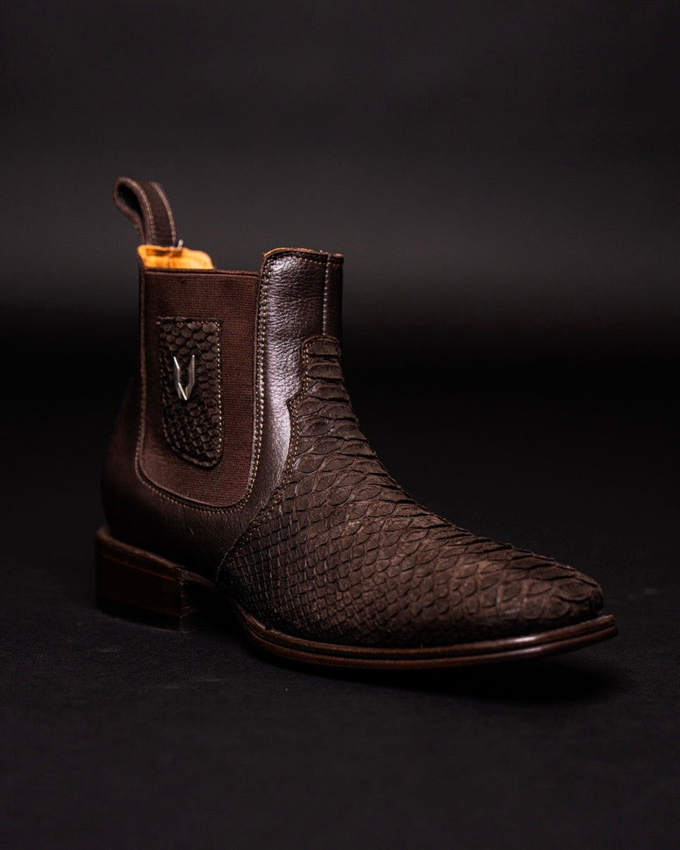 VESTIGIUM BOTIN PYTHON BROWN SQUARE TOE