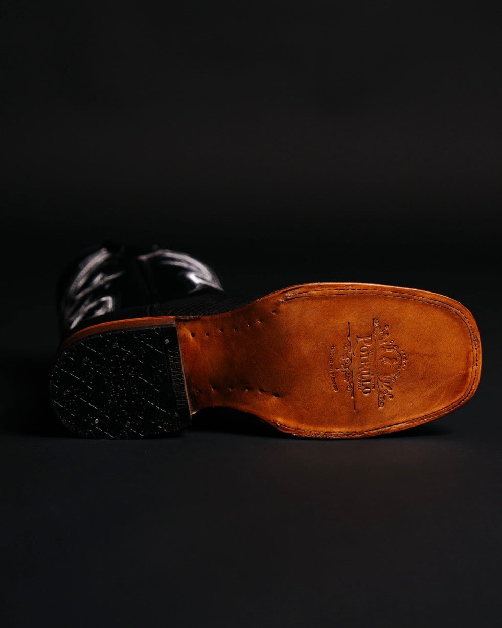 POTRILLO PYTHON BLACK 911 SQUARE TOE