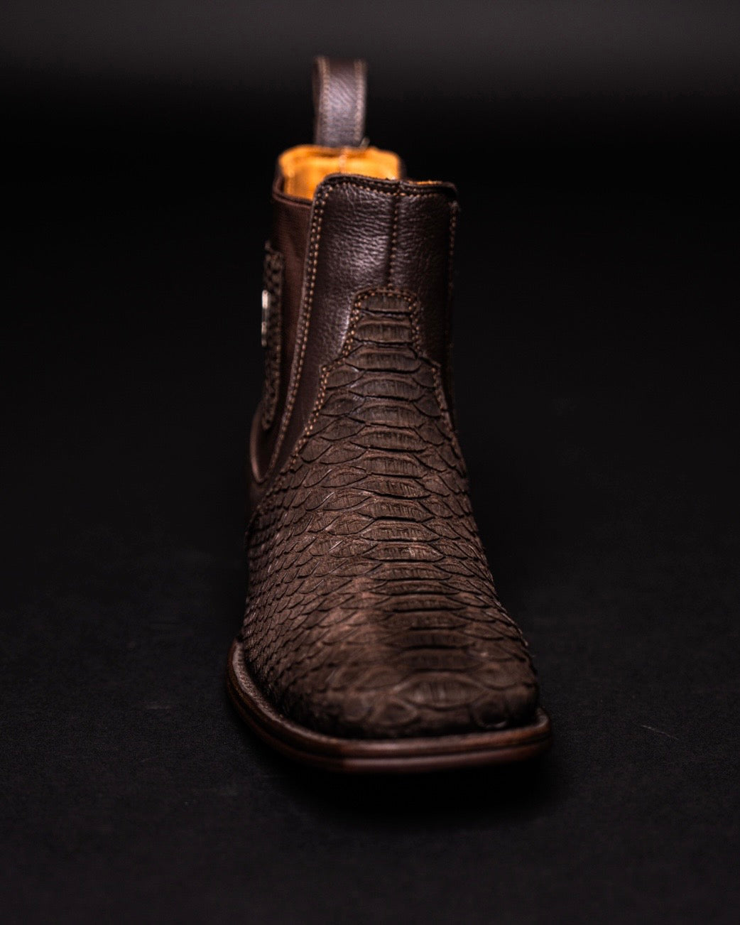 VESTIGIUM BOTIN PYTHON BROWN SQUARE TOE