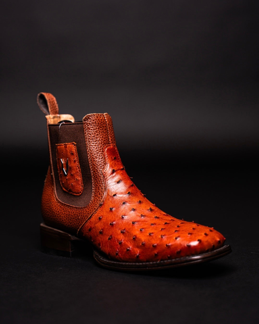 VESTIGIUM BOTIN OSTRICH COGNAC SQUARE TOE