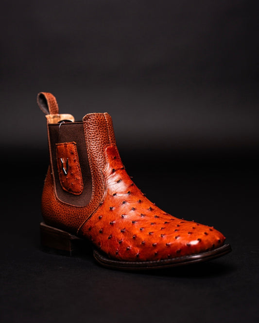 VESTIGIUM BOTIN OSTRICH COGNAC SQUARE TOE