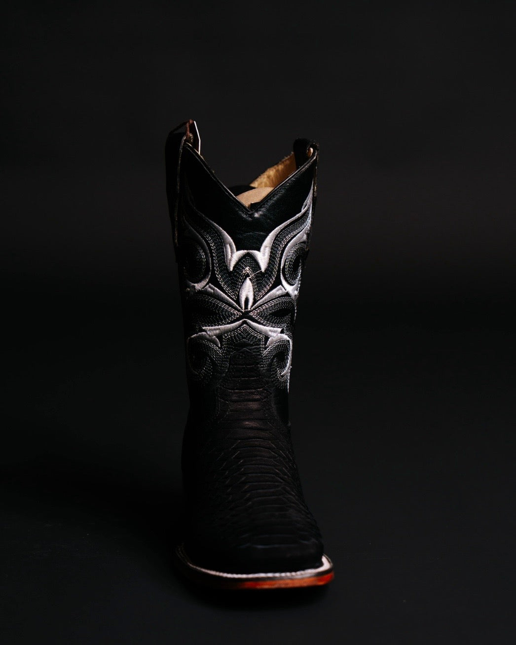 POTRILLO PYTHON BLACK 911 SQUARE TOE