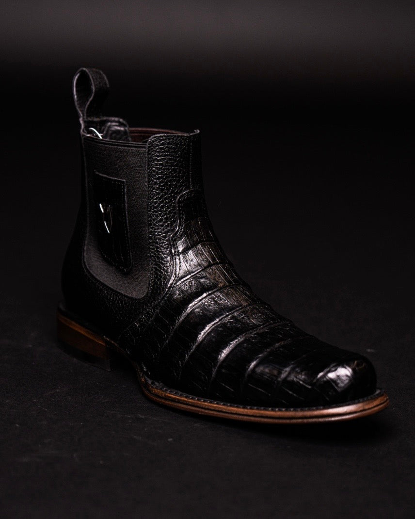 VESTIGIUM BOTIN CAIMAN BELLY BLACK MILAN ROUND TOE