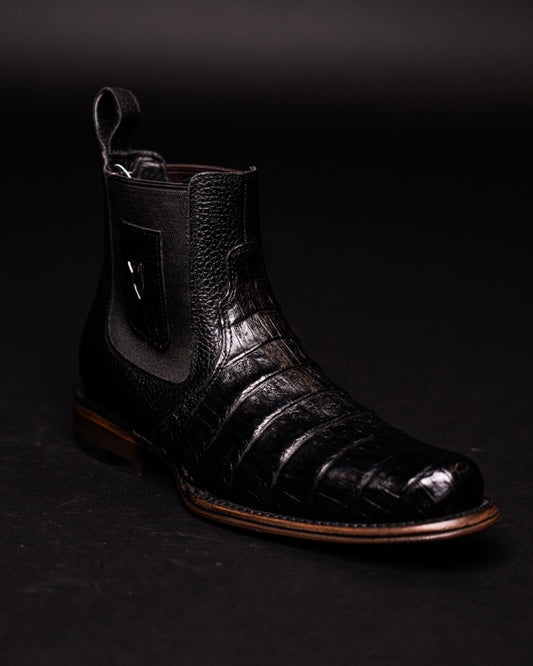 VESTIGIUM BOTIN CAIMAN BELLY BLACK MILAN ROUND TOE