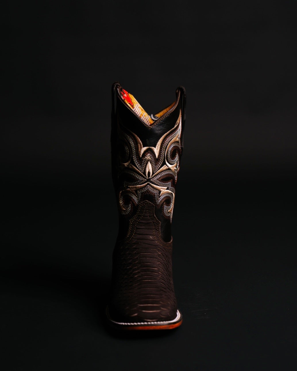 POTRILLO PYTHON BROWN 911 SQUARE TOE