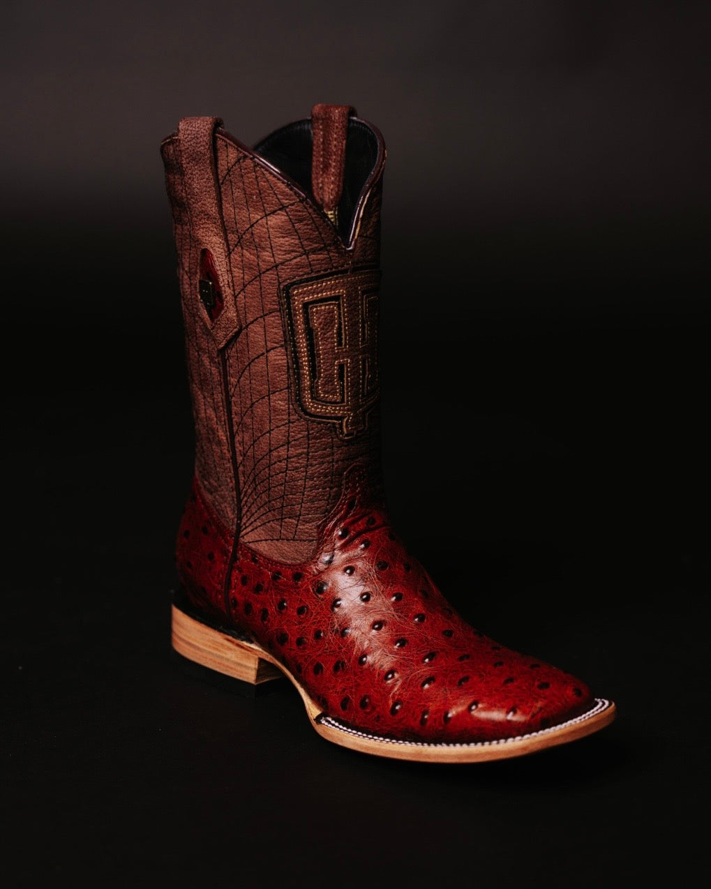 HOMETOWN OSTRICH BOOTS COGNAC