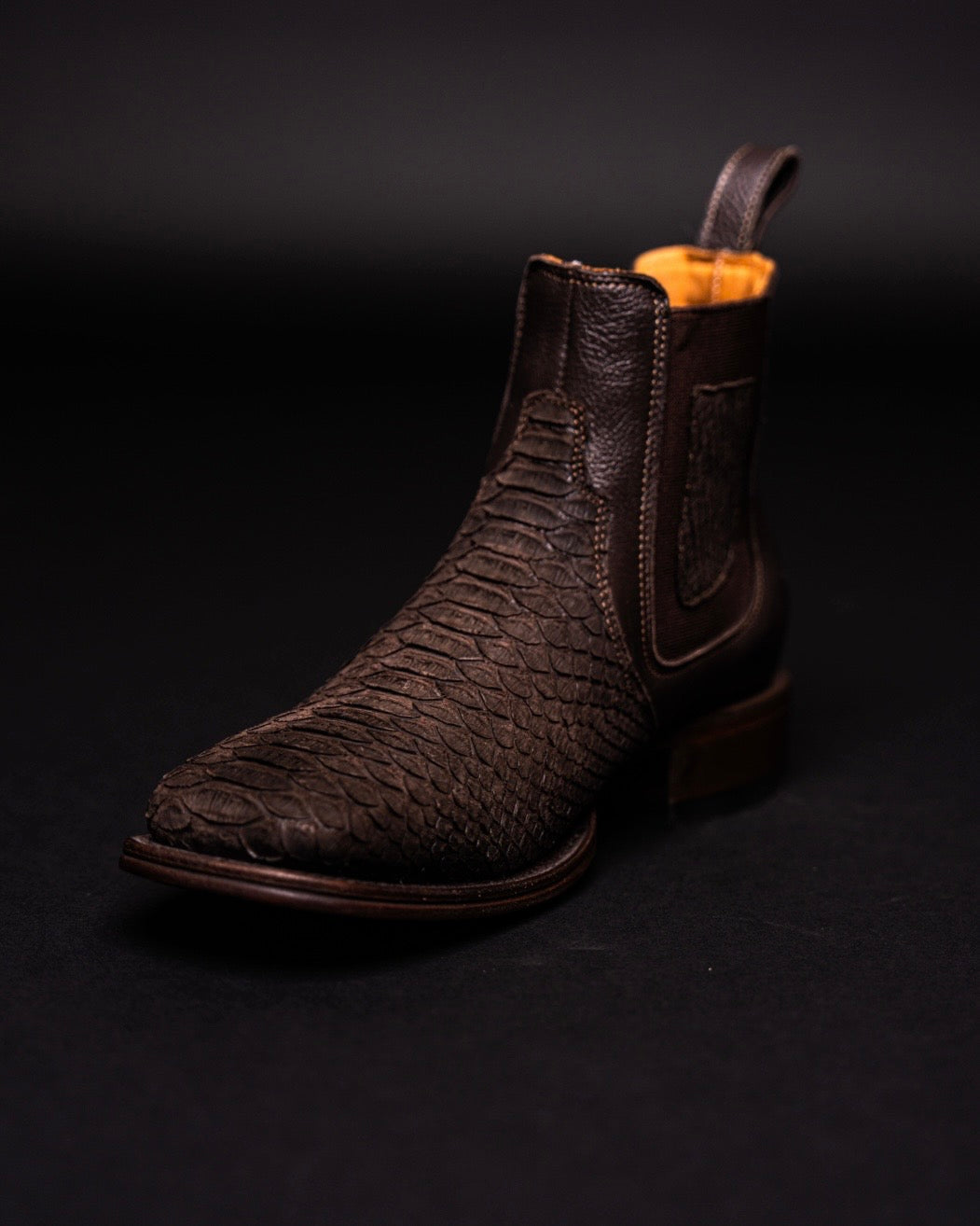VESTIGIUM BOTIN PYTHON BROWN SQUARE TOE
