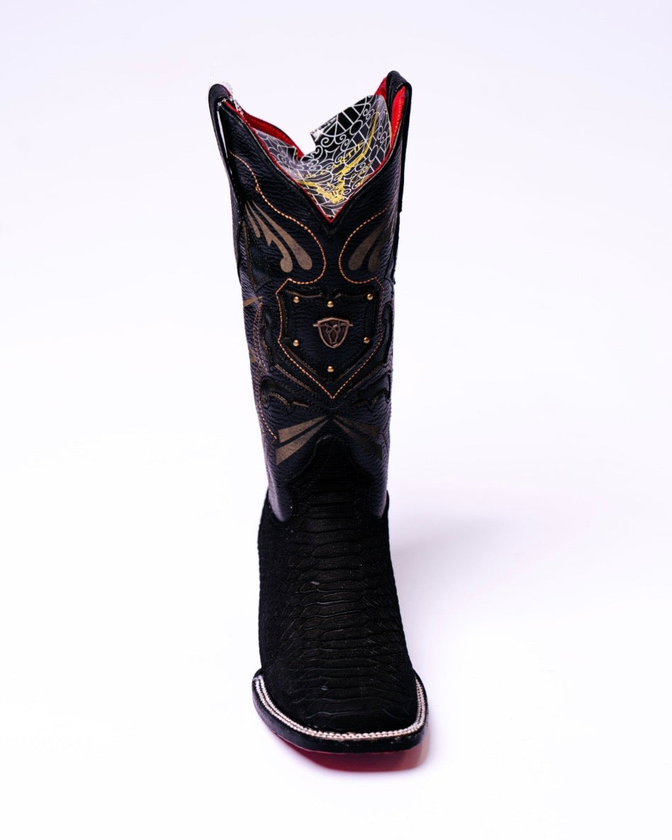 RODEO CARTIE BLACK PYTHON BOOTS “LADY MAMBA”