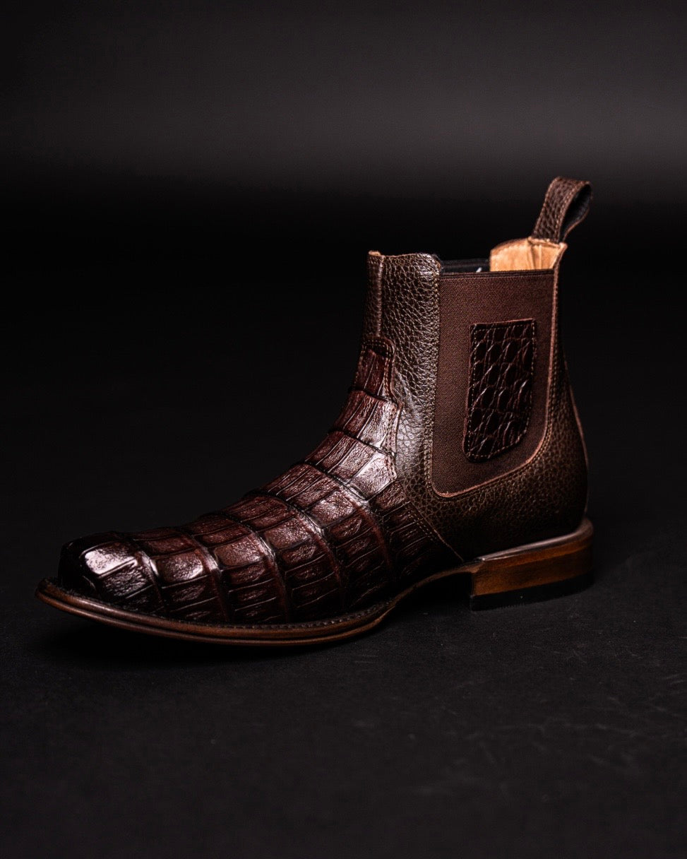 VESTIGIUM BOTIN CAIMAN BELLY BROWN MILAN ROUND TOE