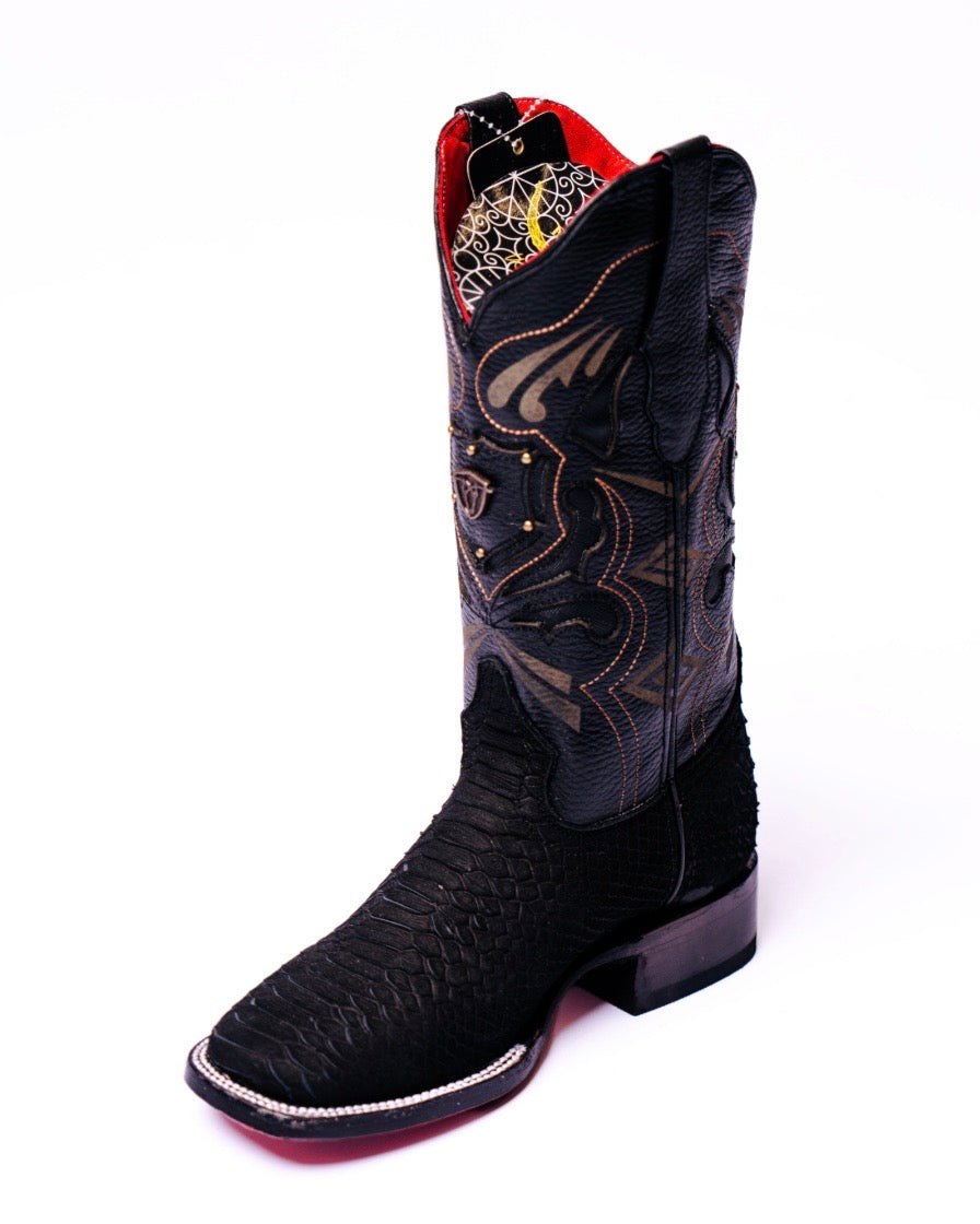 RODEO CARTIE BLACK PYTHON BOOTS “LADY MAMBA”