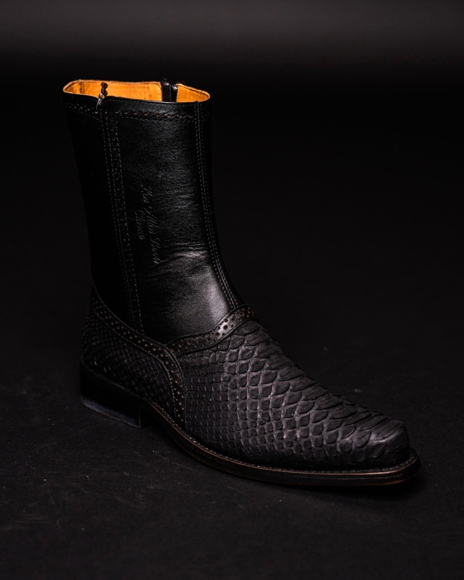 LOS ALTOS PYTHON BLACK MILAN ROUND TOE