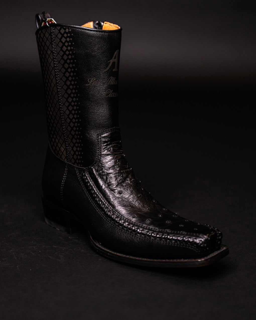LOS ALTOS OSTRICH BLACK 7TOE