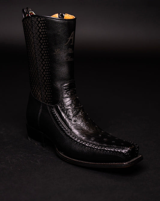 LOS ALTOS OSTRICH BLACK 7TOE