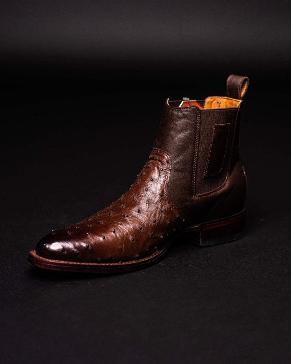 LOS ALTOS BOTIN OSTRICH BROWN ROPER ROUND TOE