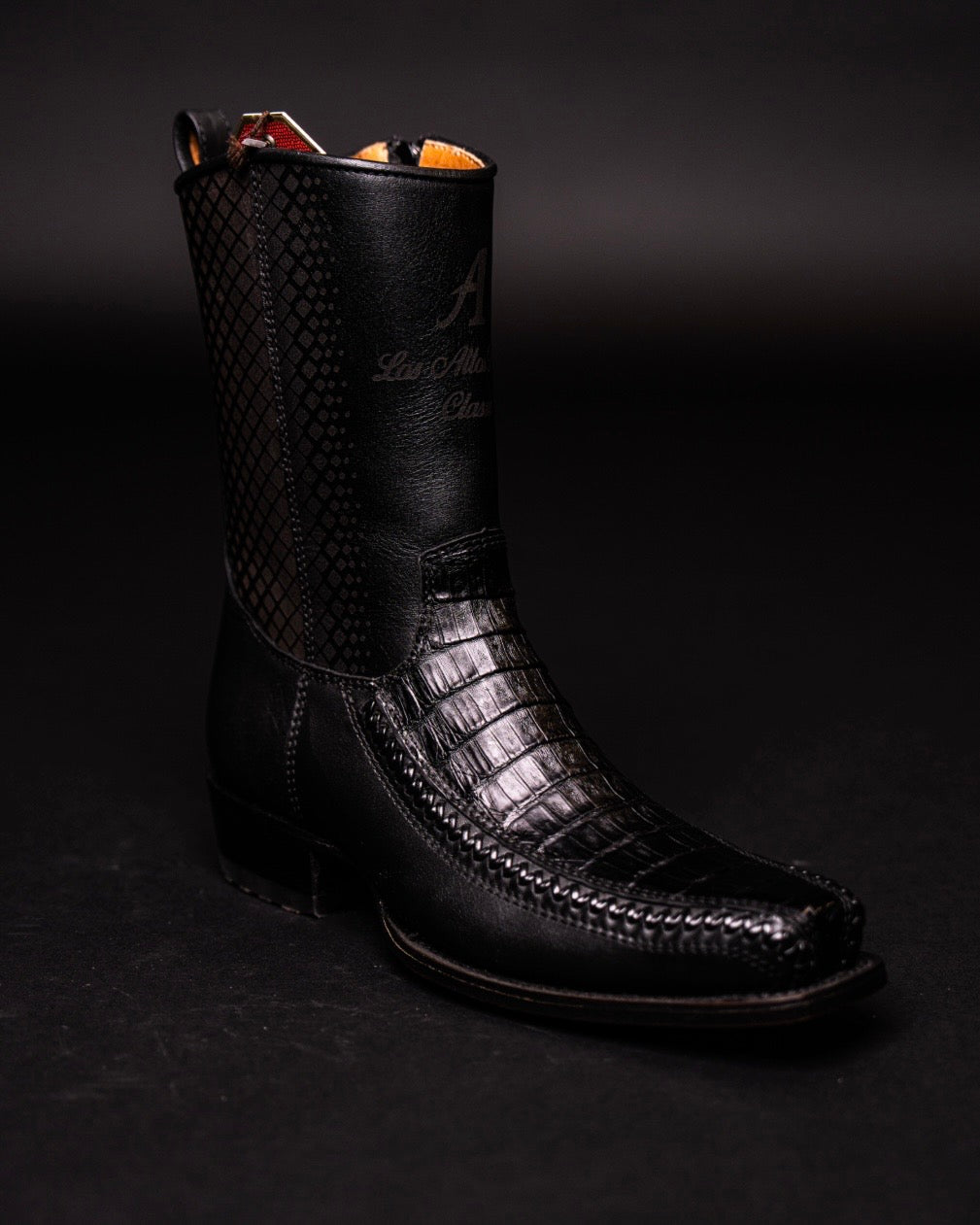 LOS ALTOS CAIMAN BELLY BLACK 7 TOE