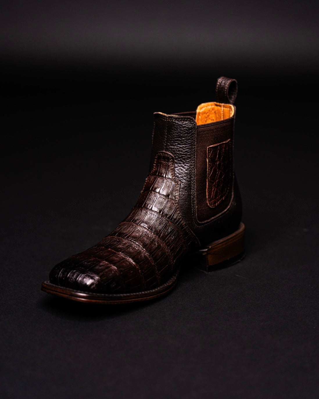 VESTIGIUM BOTIN CAIMAN BELLY BROWN SQUARE TOE