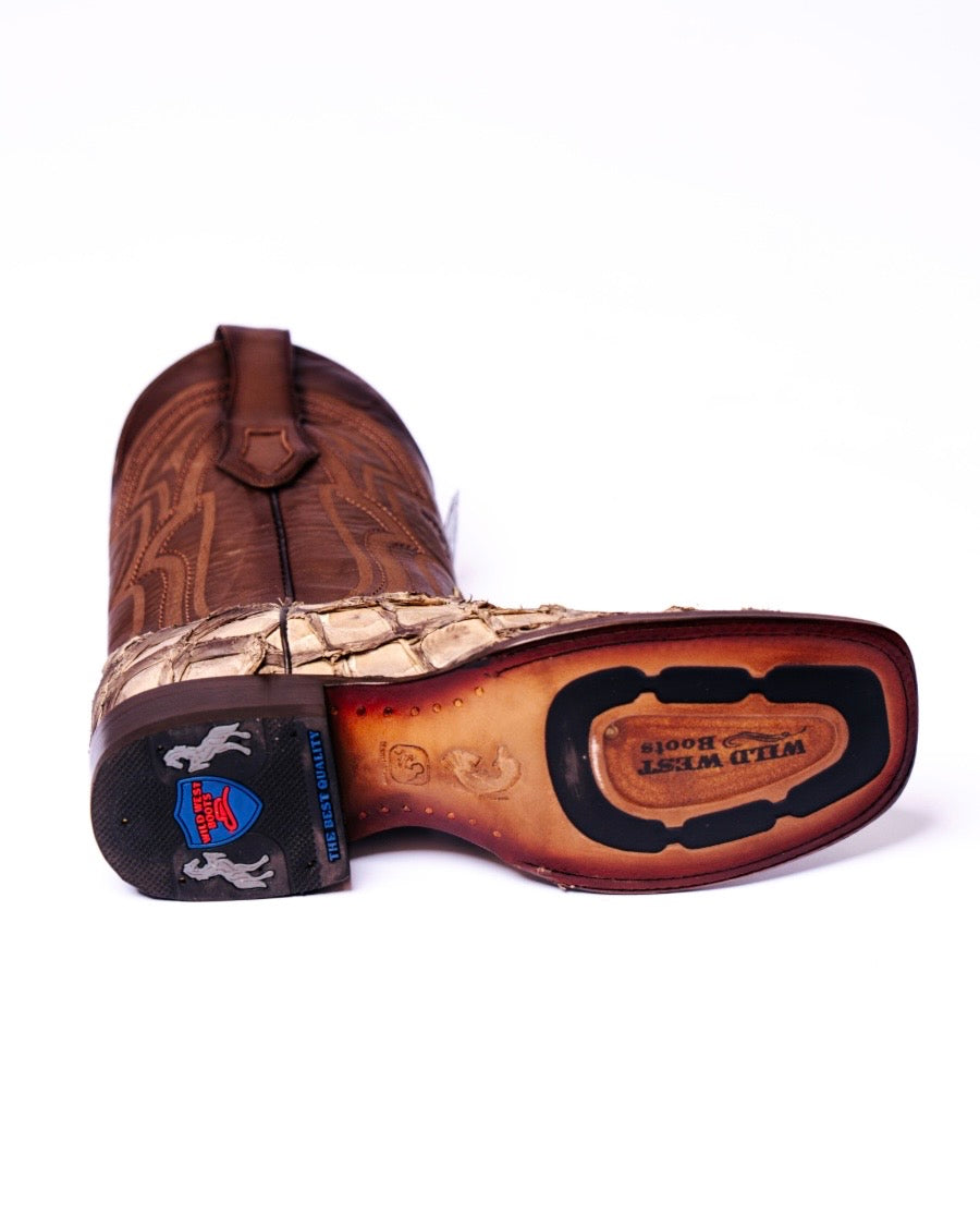 WILD WEST AUTHENTIC PIRRARRUCU BOOTS MOCHA BROWN