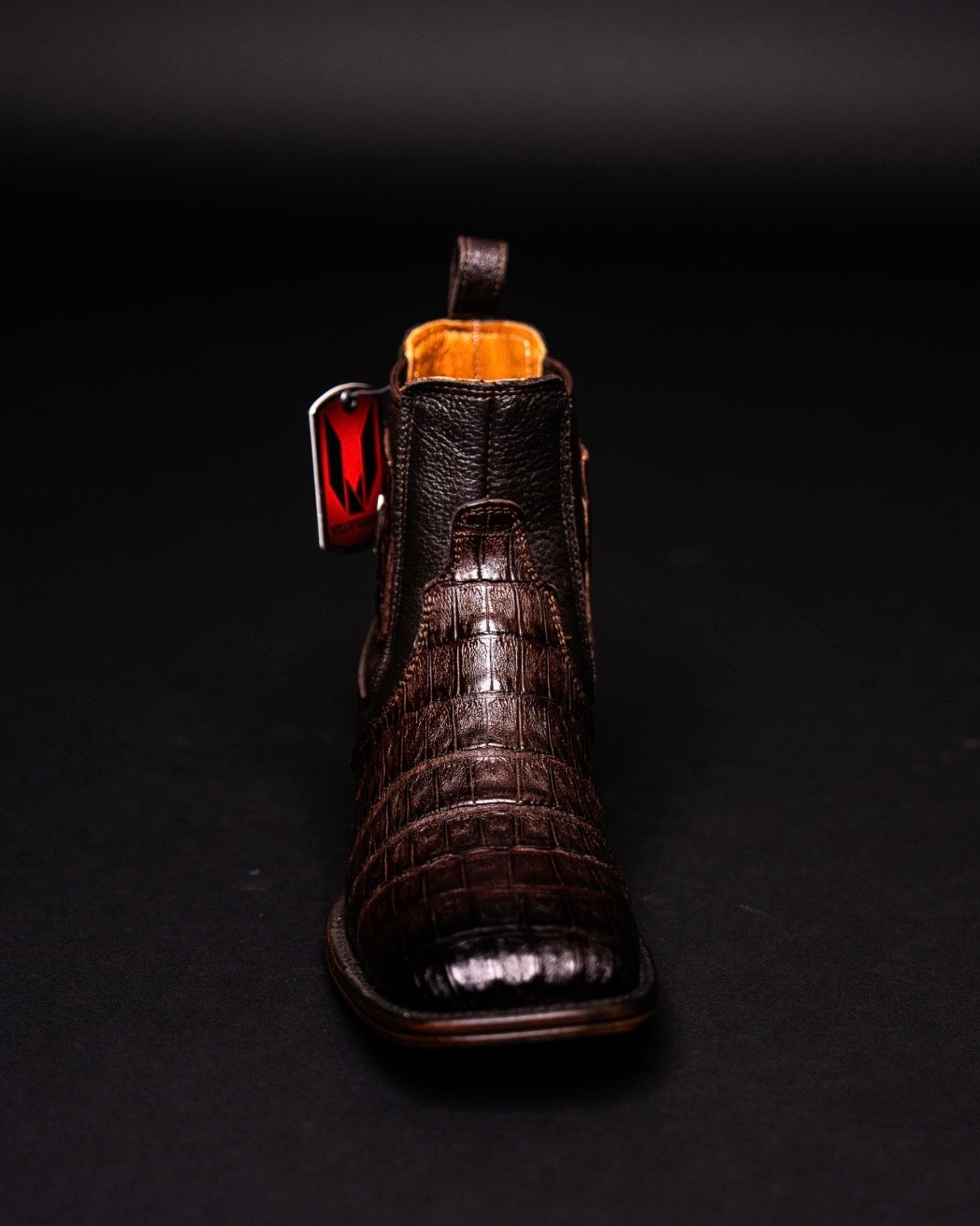 VESTIGIUM BOTIN CAIMAN BELLY BROWN SQUARE TOE