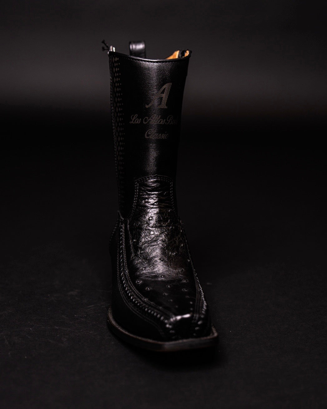 LOS ALTOS OSTRICH BLACK 7TOE