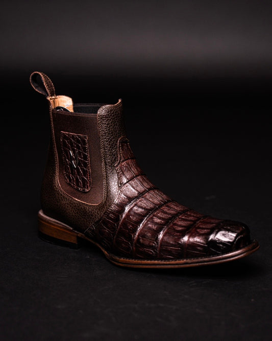VESTIGIUM BOTIN CAIMAN BELLY BROWN MILAN ROUND TOE