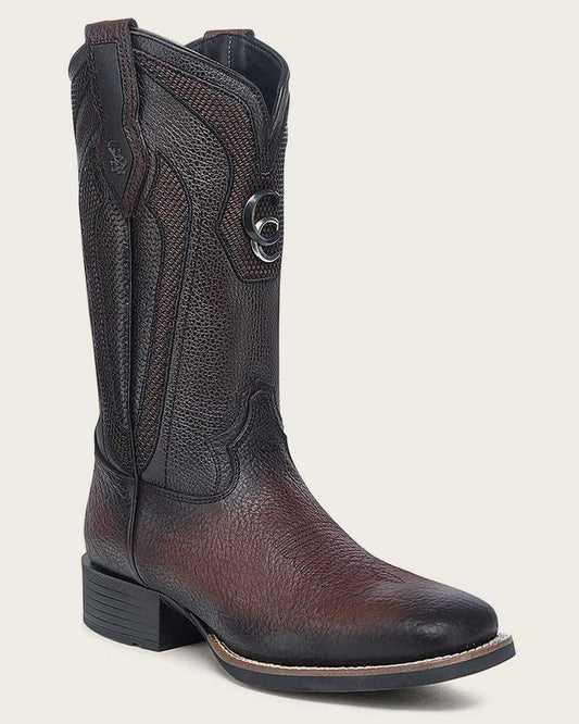 WESTERN DARK BROWN RODEO BISON BOOT