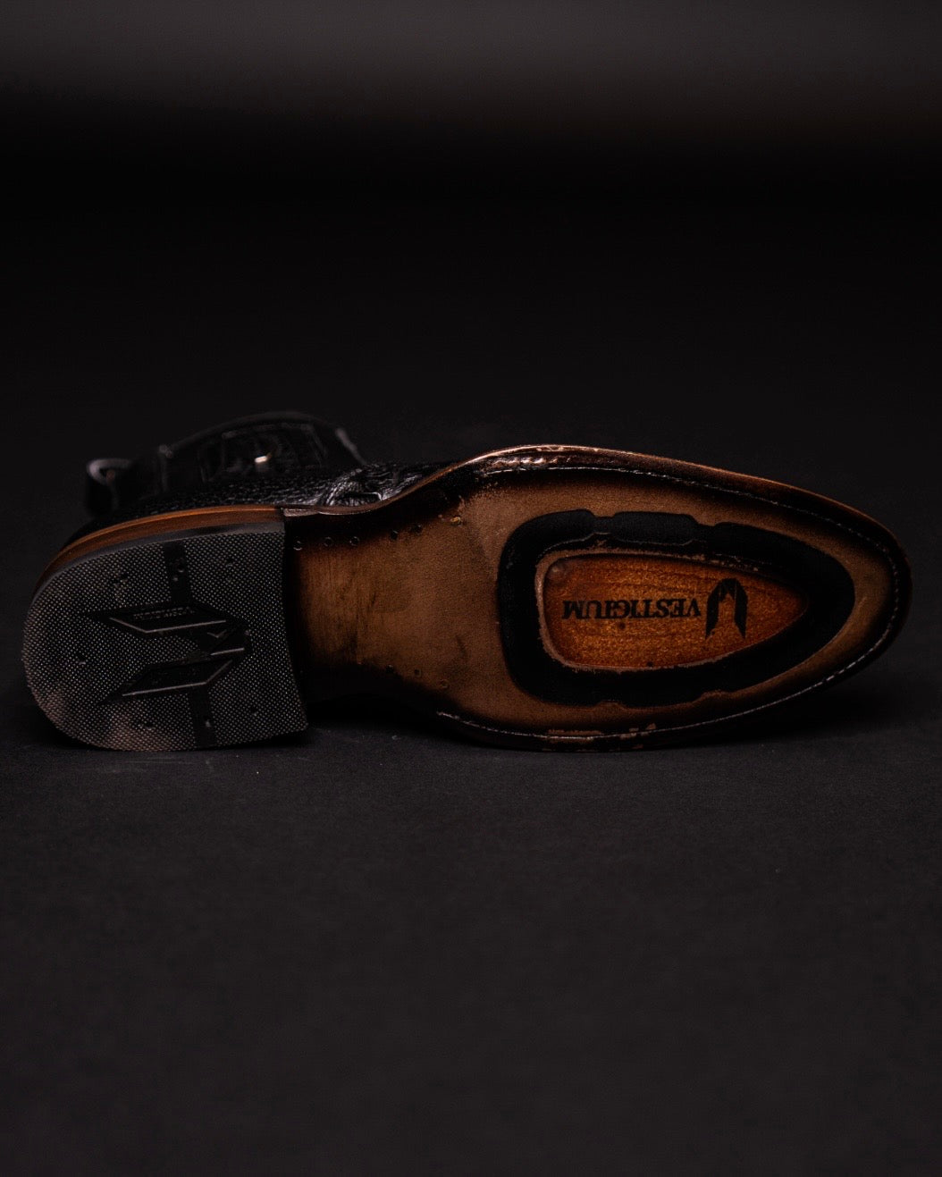VESTIGIUM BOTIN CAIMAN BELLY BLACK MILAN ROUND TOE