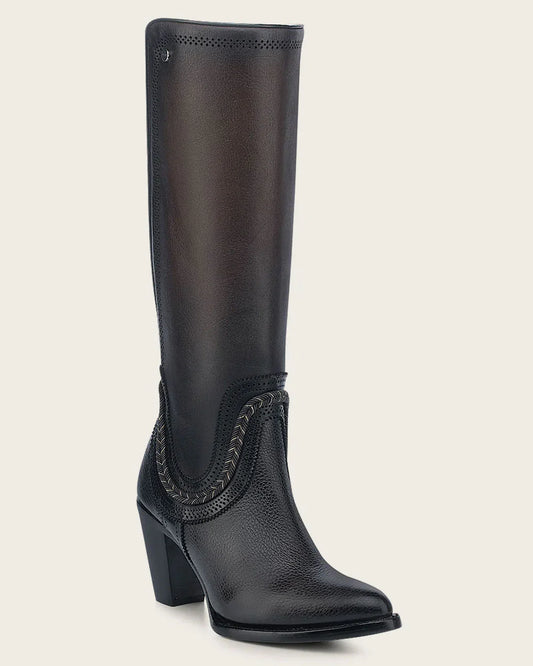 CUADRA WOMENS KNEE HIGH BROWN BOVINE BOOTS