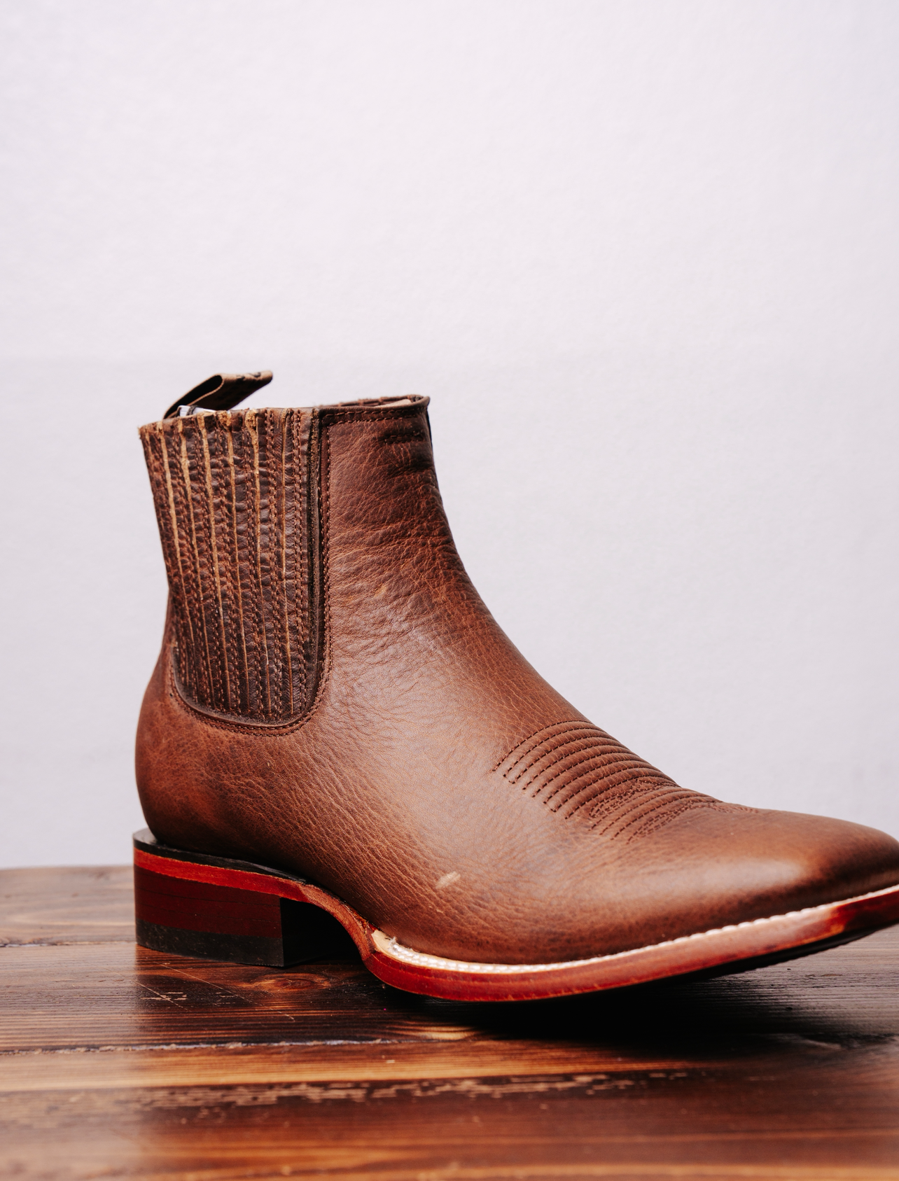 LOS ALTOS MENS SQUARE TOE BOTIN WALNUT LEATHER